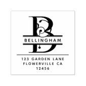 頭ファンシー文字 – B -差出人住所モノグラム セルフインキングスタンプ (デザイン)