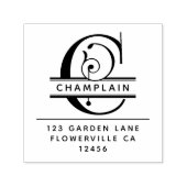 頭ファンシー文字 – C -差出人住所モノグラム セルフインキングスタンプ (デザイン)