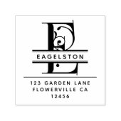 頭ファンシー文字 – E -差出人住所モノグラム セルフインキングスタンプ (デザイン)