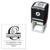 頭ファンシー文字 – G -差出人住所モノグラム セルフインキングスタンプ (インサイチュ)