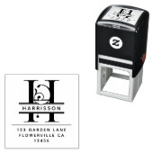 頭ファンシー文字 – H -差出人住所モノグラム セルフインキングスタンプ (インサイチュ)