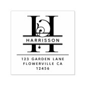 頭ファンシー文字 – H -差出人住所モノグラム セルフインキングスタンプ (デザイン)