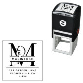 頭ファンシー文字 – M -差出人住所モノグラム セルフインキングスタンプ (インサイチュ)