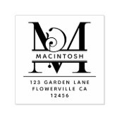 頭ファンシー文字 – M -差出人住所モノグラム セルフインキングスタンプ (デザイン)