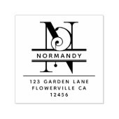 頭ファンシー文字 – N -差出人住所モノグラム セルフインキングスタンプ (デザイン)