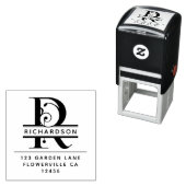 頭ファンシー文字 – R -差出人住所モノグラム セルフインキングスタンプ (インサイチュ)