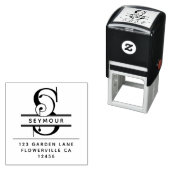 頭ファンシー文字 – S -差出人住所モノグラム セルフインキングスタンプ (インサイチュ)