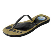 頭上に金ゴールドテクスチャを飛んでいる持つ漫画のカモメ ビーチサンダル (アングル)