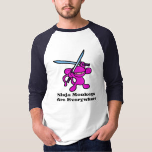 頭上式ピンクの忍者 Tシャツ