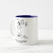 頭先生が学校へ行くように言われる ツートーンマグカップ (正面左)