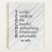 頭字語(先生名グレー) プランナー手帳 (正面)