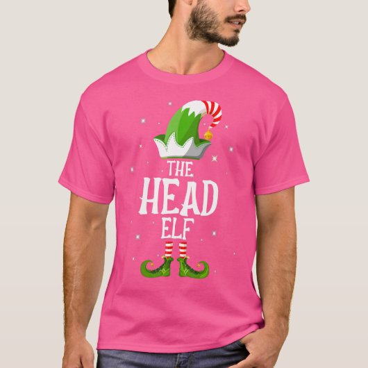 頭小妖精や小人ファミリーマッチンググループクリスマス Tシャツ (正面)