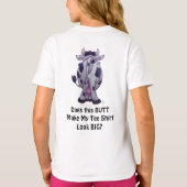 頭尾おもしろい牛脂肪お尻Tシャツ Tシャツ (裏面)