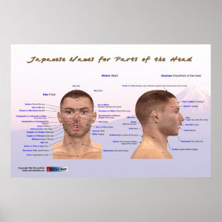 頭日本のの部分の名前 ポスター