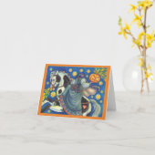 頭無し馬上グリーティングノートカ空白のード カード (黄色い花)