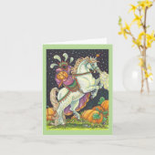 頭無し馬上グリーティングノートカ空白のード カード (黄色い花)