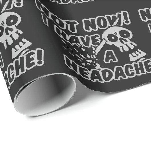 頭痛おもしろいスカル包装紙 ラッピングペーパー (ロールコーナー)