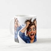 頭痛の女性 コーヒーマグカップ (正面左)