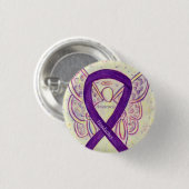 頭痛認識度リボンエンジェルカスタムピン 缶バッジ (正面&裏面)