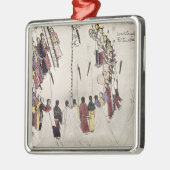 頭皮のダンスか勝利のダンス(紙のインク) メタルオーナメント (左)