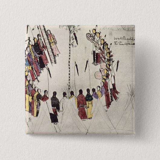 頭皮のダンスか勝利のダンス(紙のインク) 缶バッジ (正面)