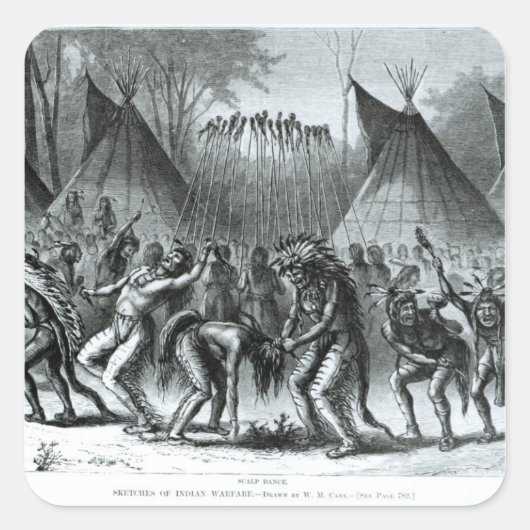 頭皮ダンス「インディアン戦のスケッチ」 スクエアシール (正面)
