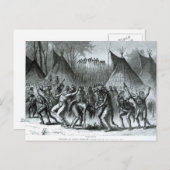 頭皮ダンス「インディアン戦のスケッチ」 ポストカード (正面/裏面)