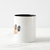 頭脳に運動させて下さい ツートーンマグカップ (中央)