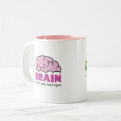 頭脳に開いた余りにも多くのタブがあります ツートーンマグカップ (正面左)