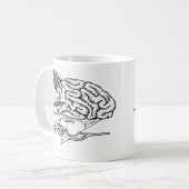 頭脳のツェッペリン型飛行船のマグ コーヒーマグカップ (正面左)