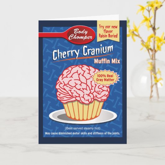 頭脳のマフィンの組合せハロウィン カード (黄色い花)