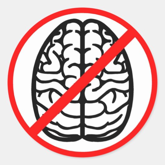 頭脳のラベルのラベル無し ラウンドシール (正面)