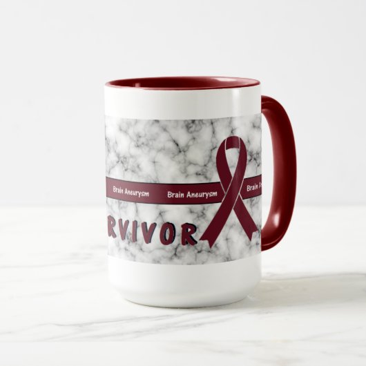 頭脳の動脈瘤の生存者によって大理石模様をつけられるコーヒー・マグ マグカップ (正面右)