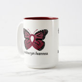 頭脳の動脈瘤の蝶認識度のリボン ツートーンマグカップ (正面左)