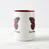 頭脳の動脈瘤の蝶認識度のリボン ツートーンマグカップ (中央)