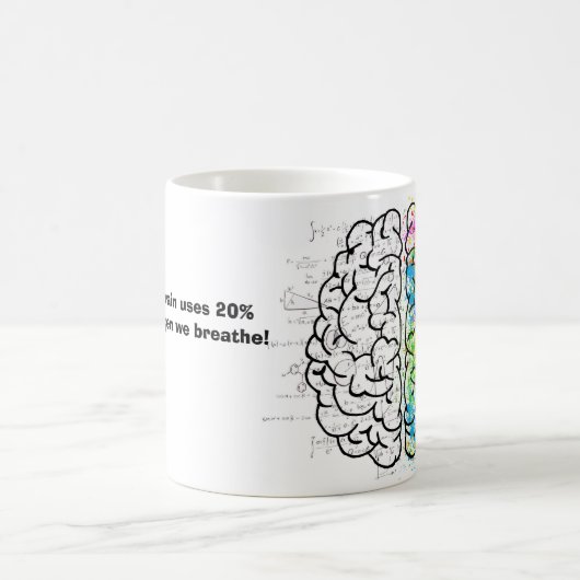 頭脳は私達によってが呼吸するすべての酸素の20%を使用します! コーヒーマグカップ (中央)