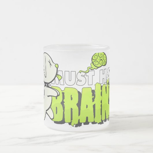 頭脳を持たなければなりません! 曇らされたマグ フロストグラスマグカップ (中央)