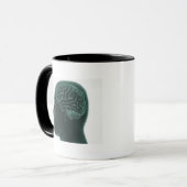 頭脳を示すプロフィールの人間の頭 マグカップ (正面左)