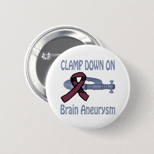 頭脳動脈瘤ボタンで締め金で止めて下さい 缶バッジ (正面&裏面)