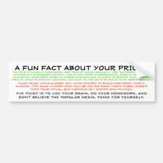 頭脳1を- PRIUS使用して下さい バンパーステッカー