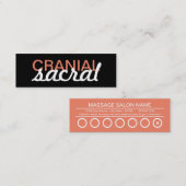 頭蓋のsacralマッサージのパンチカード ロイヤリティカード (正面/裏面)