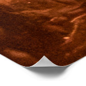 頭蓋骨の型枠に模様のある茶色の革 ポスター (角)