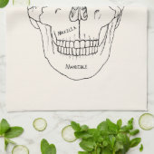 頭蓋骨モデル - ラベル付き キッチンタオル (折り畳み)