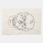 頭蓋骨モデル - ラベル付き キッチンタオル (横)