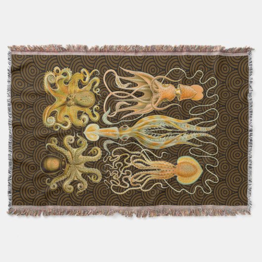 頭足類タコイカ海自然 スローブランケット (正面)