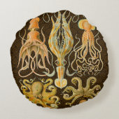 頭足類タコイカ海自然 ラウンドクッション (裏面)