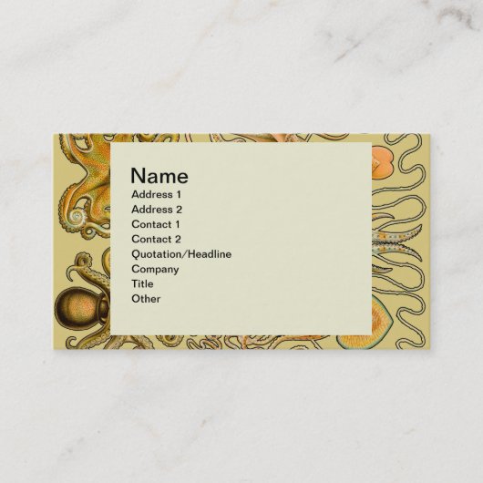 頭足類タコイカ海自然 名刺 (正面)