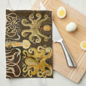 頭足類 タコ イカ 海洋 自然 キッチンタオル (四つ折り)