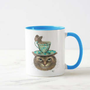 頭部のコップを持つチェシャー猫 マグカップ
