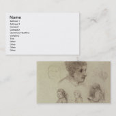 頭部のポール・ゴーギャン|の勉強、1884年(黒いチョークo 名刺 (正面/裏面)